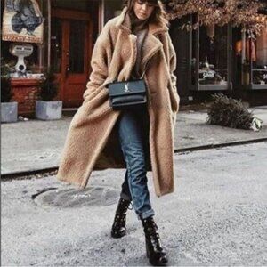 Anthropologie Sanctuary Colleen Faux Fur Coat tan Medium